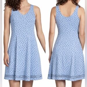 Toad & Co Blue Print Sunkissed Cutout Petal Dress Size Medium